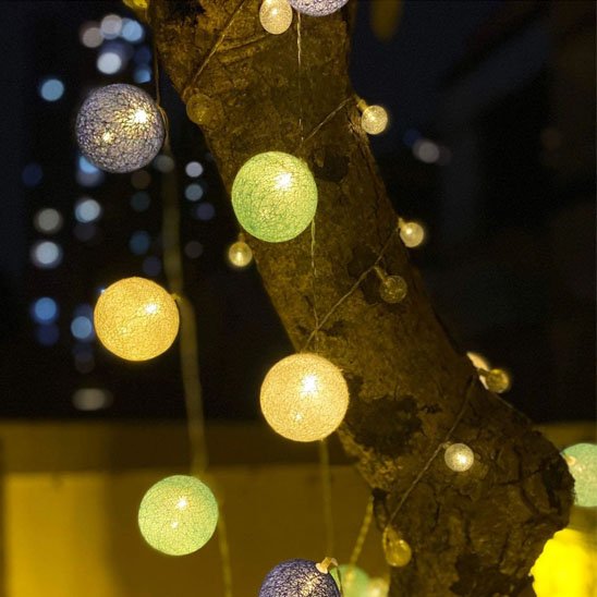 Guirlande lumineuse tons avec bleu