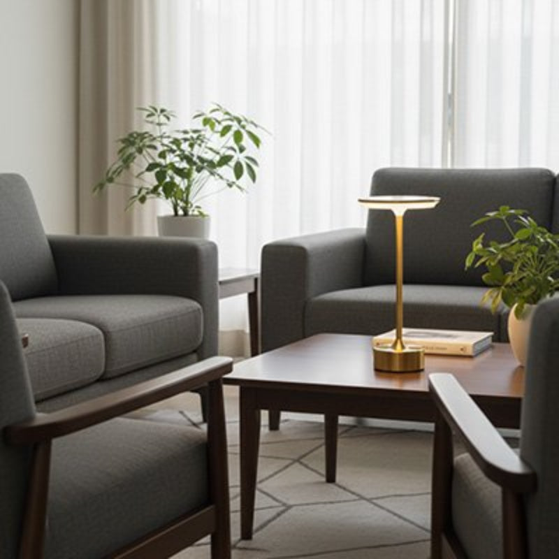 Lampe de chevet led sans fil couleur or ambiance au salon