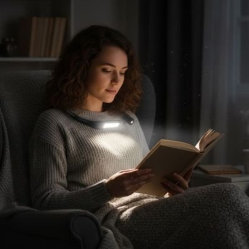 Lampe de lecture femme mains libres