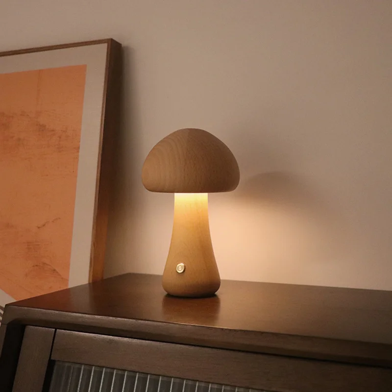lampe de chevet champignon modele A couleur Beech