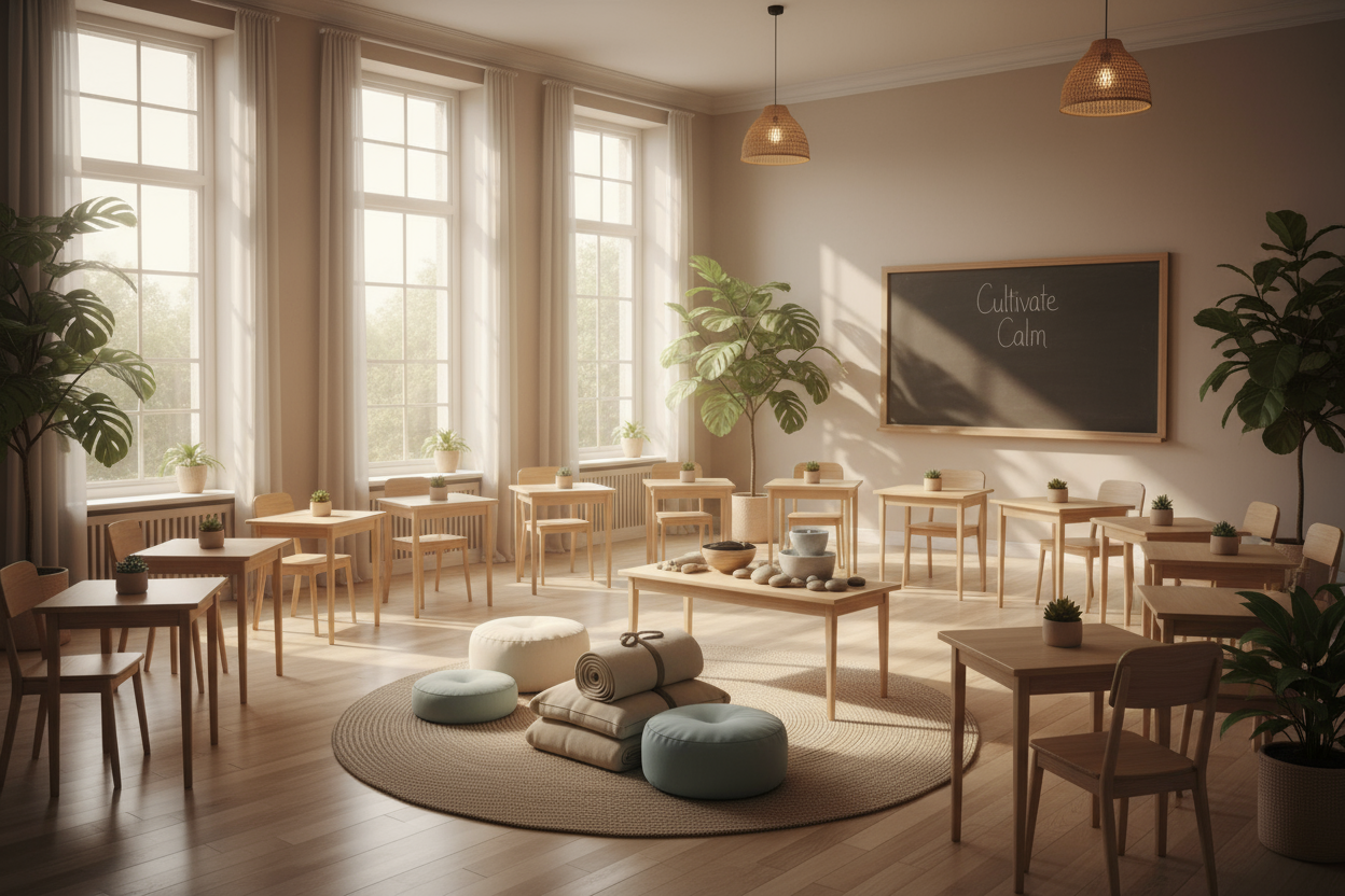 dans un local de classe