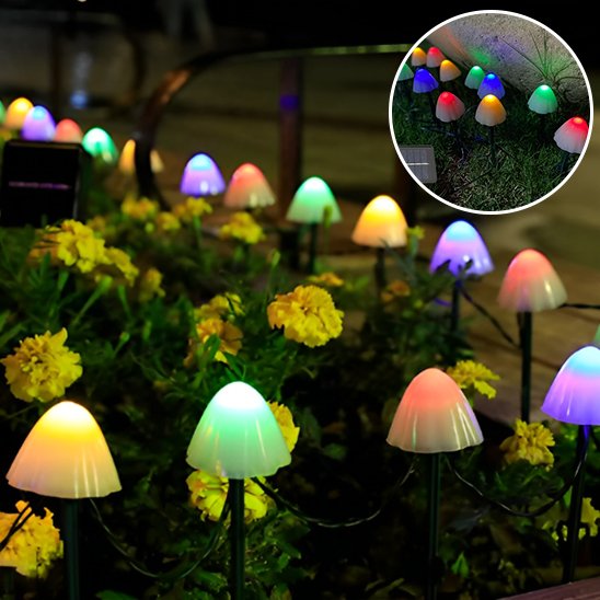 guirlande lumineuse extérieur solaire multicolore plate-bande