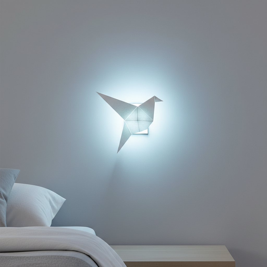Applique murale chambre blanche avec lumière blanc froid