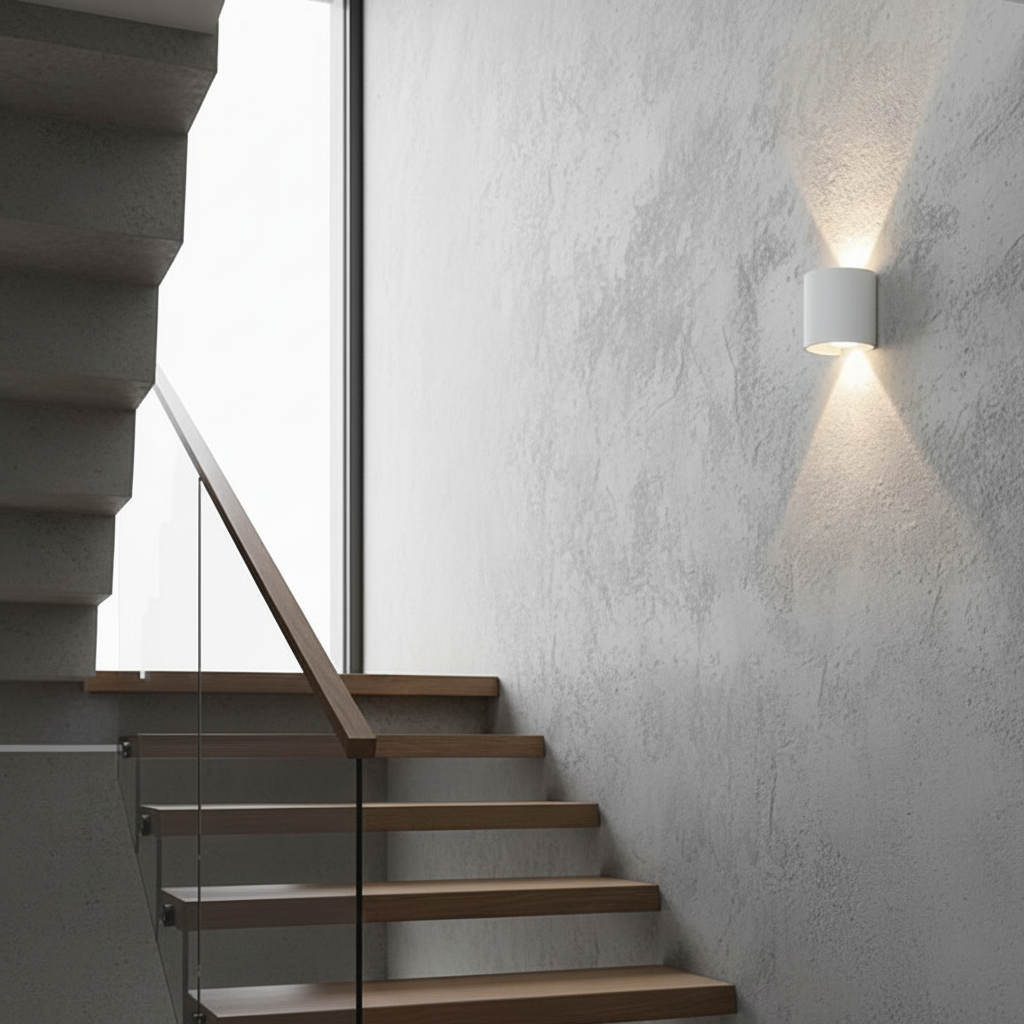 Applique murale blanche avec lumière blanc chaud