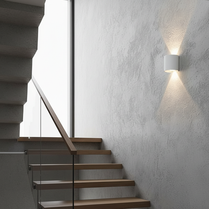 Applique murale blanche avec lumière blanc chaud