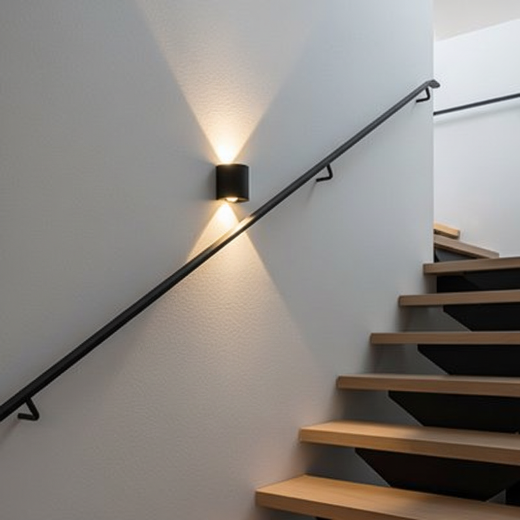 Applique murale noire avec lumière blanc chaud