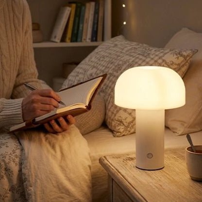 Lampe champignon blanc ambiance douce lecture