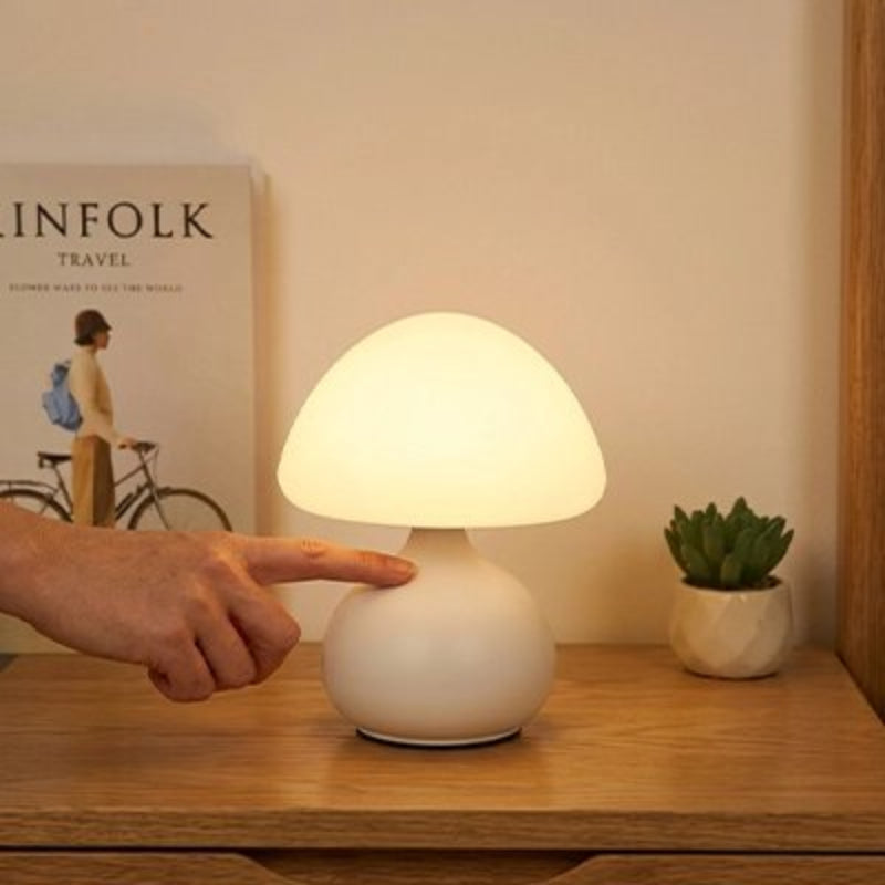 Lampe champignon blanc tactile