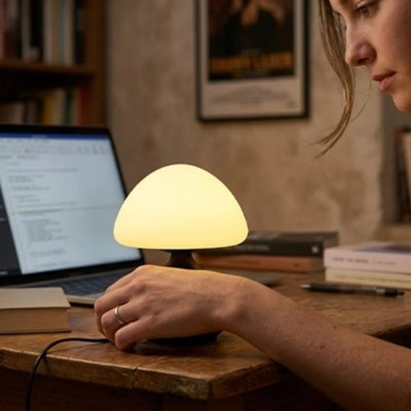 Lampe champignon noir pour travail à l'ordinateur