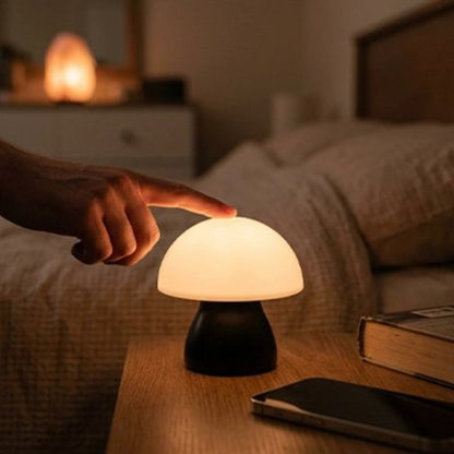 Lampe champignon noire tactile lumiere chaude