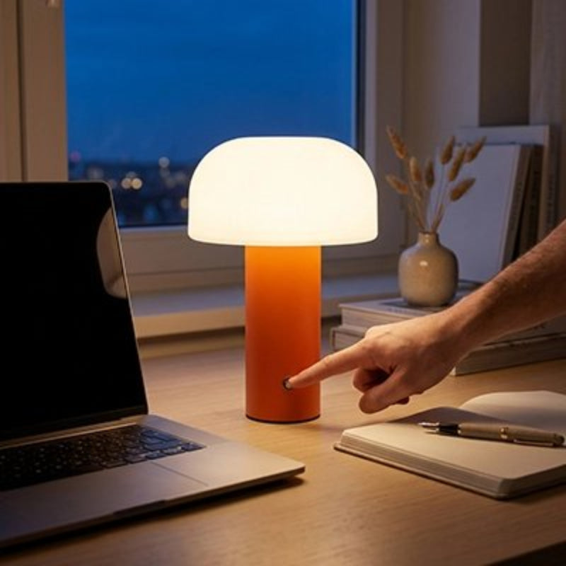 Lampe champignon orange touche multifonctions