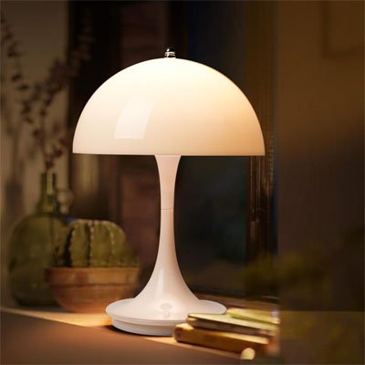 Lampe de chevet champignon blanche décoration