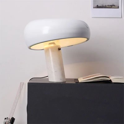 Lampe de chevet champignon blanche