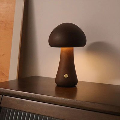 Lampe chevet champignon modèle A couleur Walnut