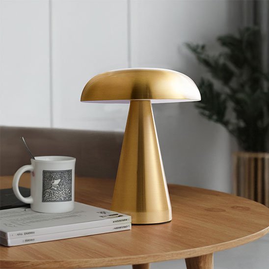 Lampe chevet champignon or ambiance relaxante