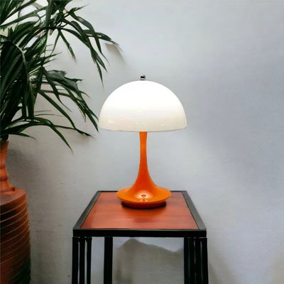 Lampe de chevet champignon orangée 