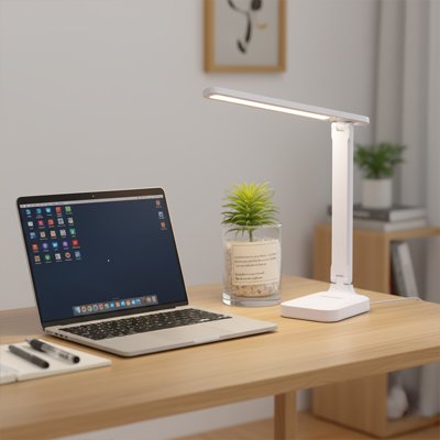 Lampe de bureau design blanche
