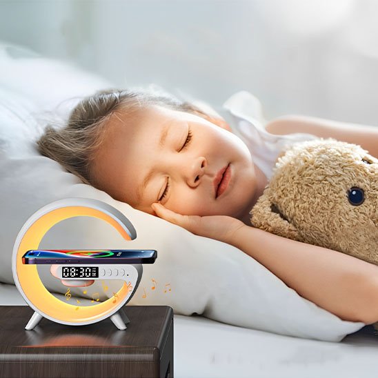 lampe de chevet design enfant éveil en douceur avec musique douce cellulaire