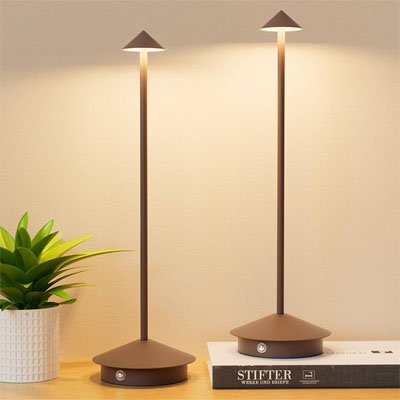 Lampe de chevet en duo de couleur marron