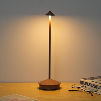 Lampe de chevet marron lumière douce