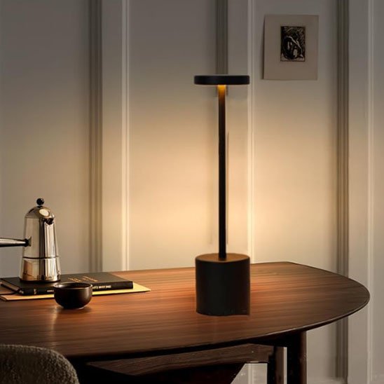 Lampe de chevet noire table de salon