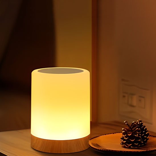 Lampe de chevet tactile décoration naturelle