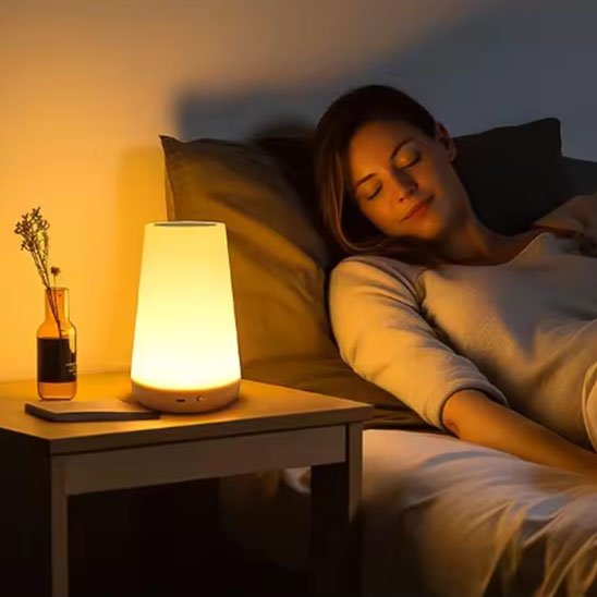 Lampe de chevet tactile femme assoupie