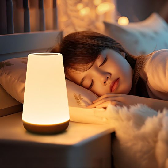Lampe de chevet tactile enfant endormie paisiblement