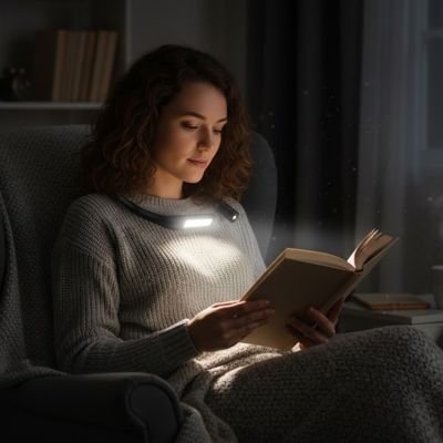 Lampe de lecture femme mains libres