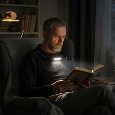 Lampe de lecture homme salon lumière au cou