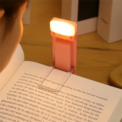 Lampe de lecture rose avec clip